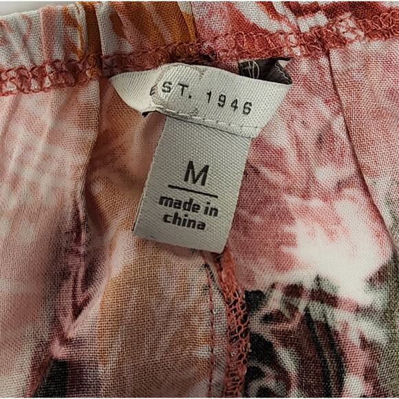 Cato Est 1946 Tiered Ruffle Sleeve 3/4 Sleeve Floral Blouse Pink/Black Size M - Picture 5 of 6